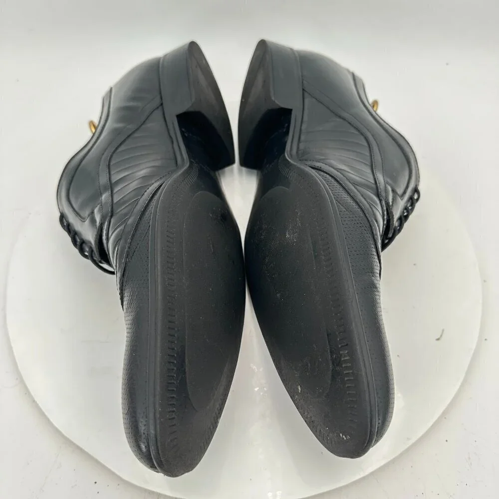 Dolce & Gabbana Men Size 8 Black Genuine Leather Lace Up Derby Dress Shoes